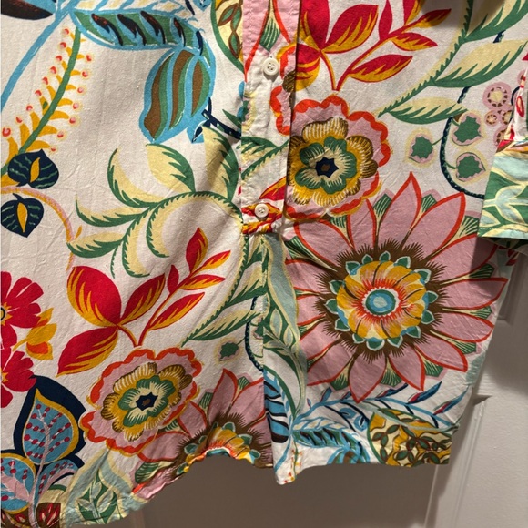 Zara Multicolor Floral Romper Playsuit Viscose Linen size S - Picture 9 of 13